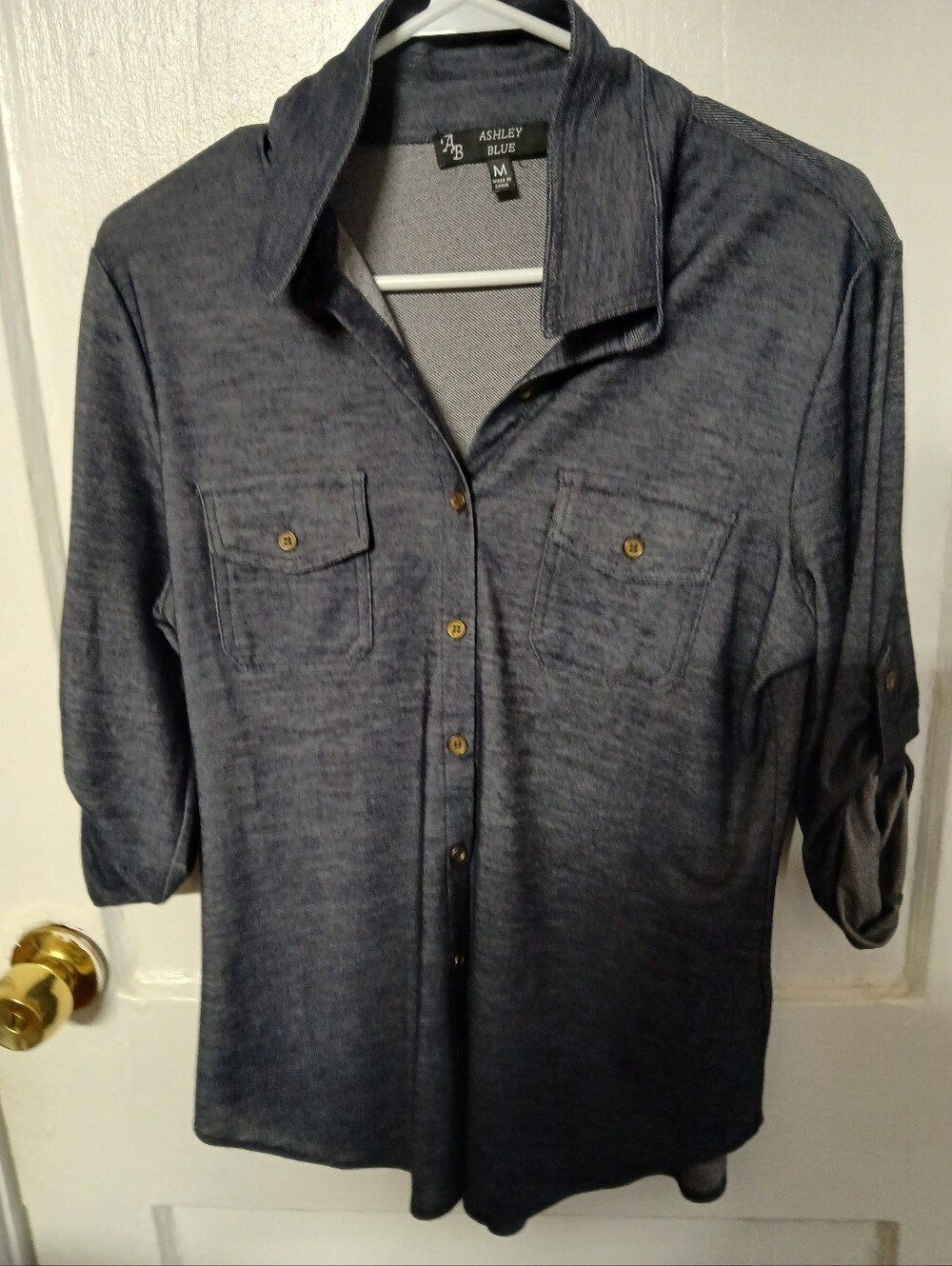 Ashley Blue Men's Navy Heather Button-Down Shirt